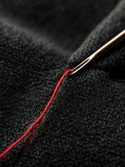 Red Thread Sewing Macro Print.
