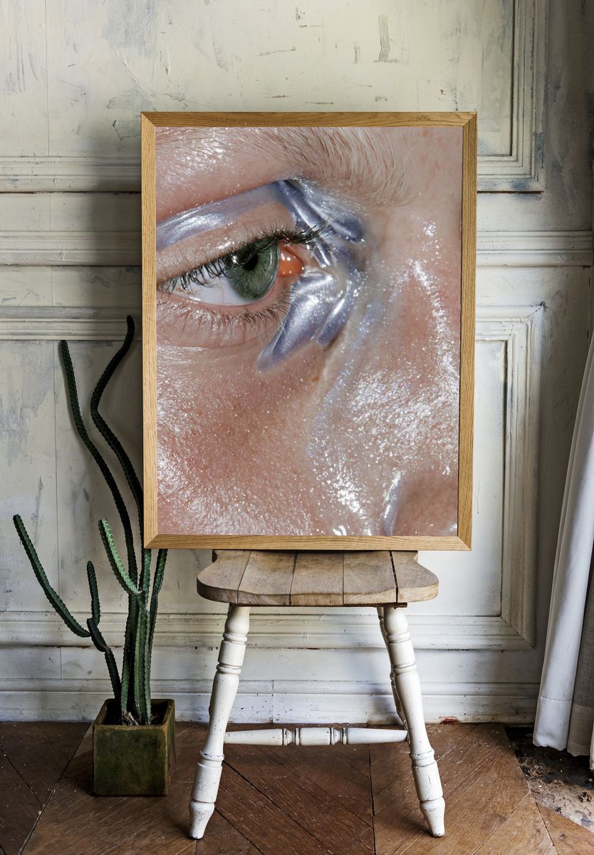 Iridescent Eye Close-Up Photography Poster. — room view 1