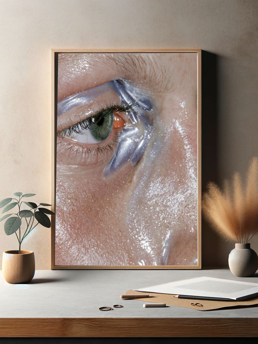 Iridescent Eye Close-Up Photography Poster. — room view 2