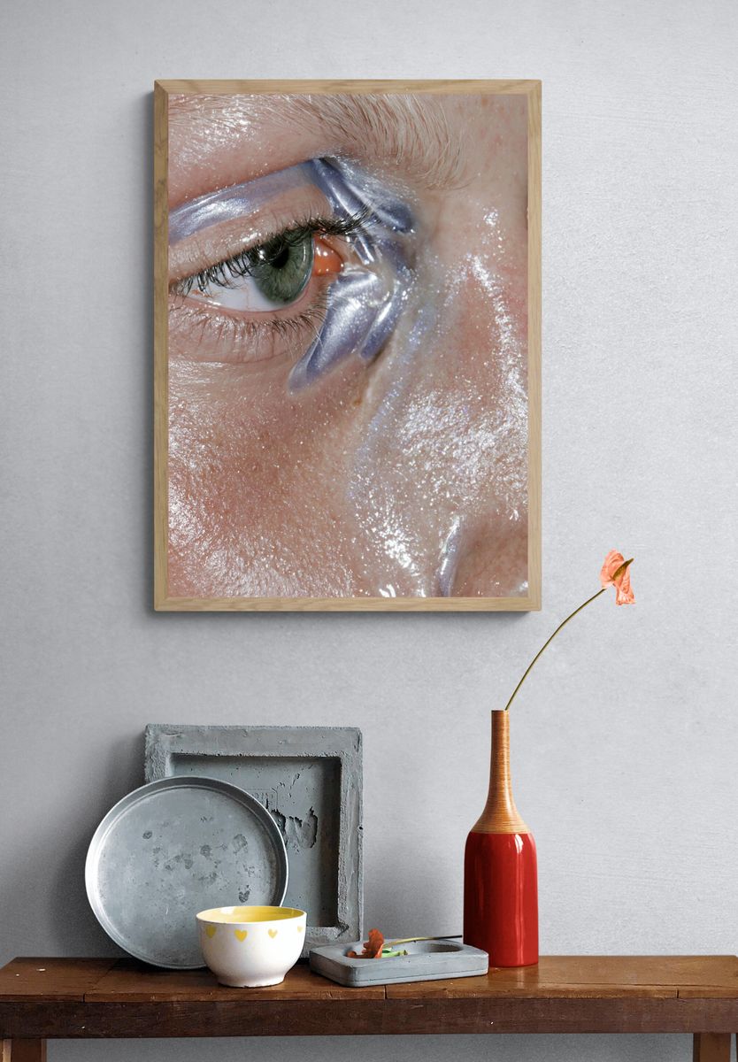 Iridescent Eye Close-Up Photography Poster. — room view 3