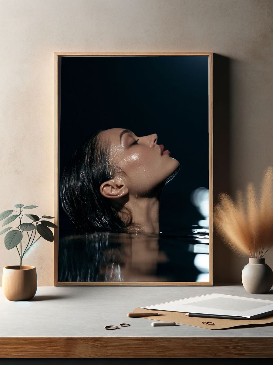 Moody Water Portrait Poster. — room view 2