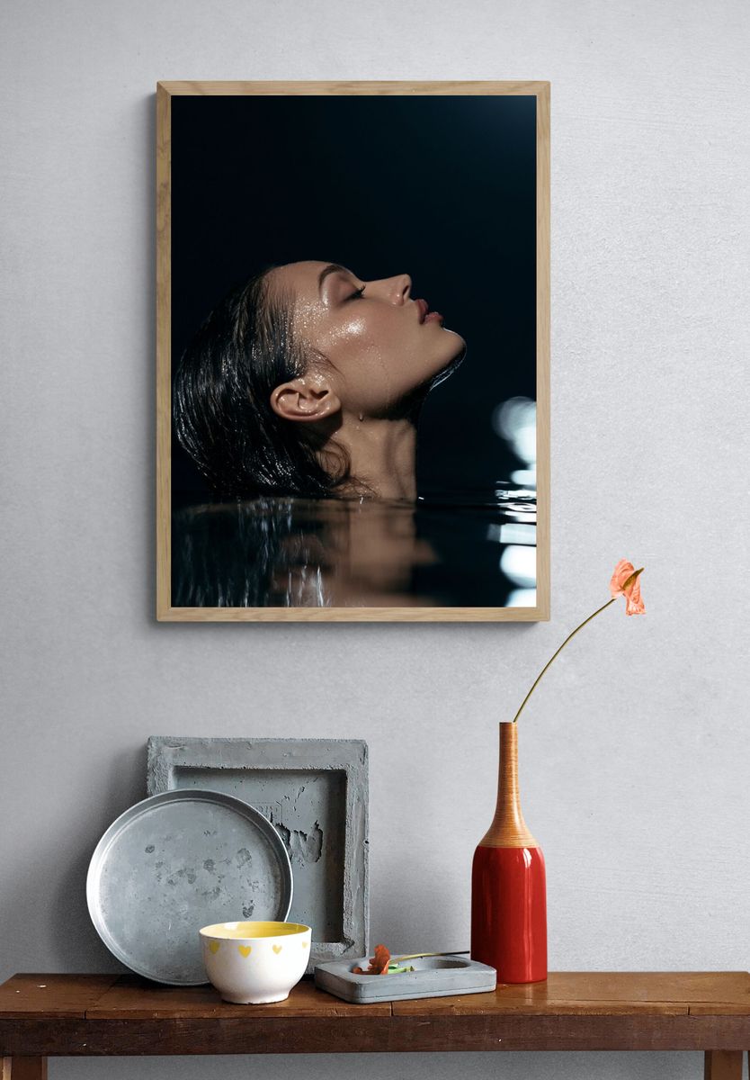 Moody Water Portrait Poster. — room view 3