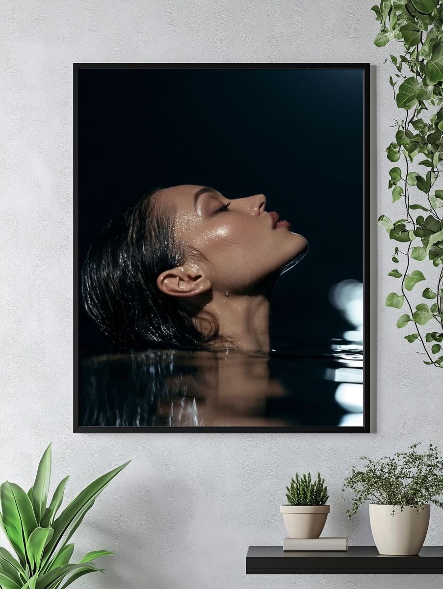 Moody Water Portrait Poster. — room view 4
