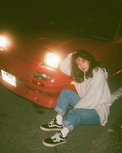 Night Street Portrait with Mazda Poster.
