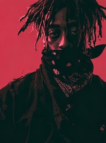 Neon Bandana Portrait Print. poster detail