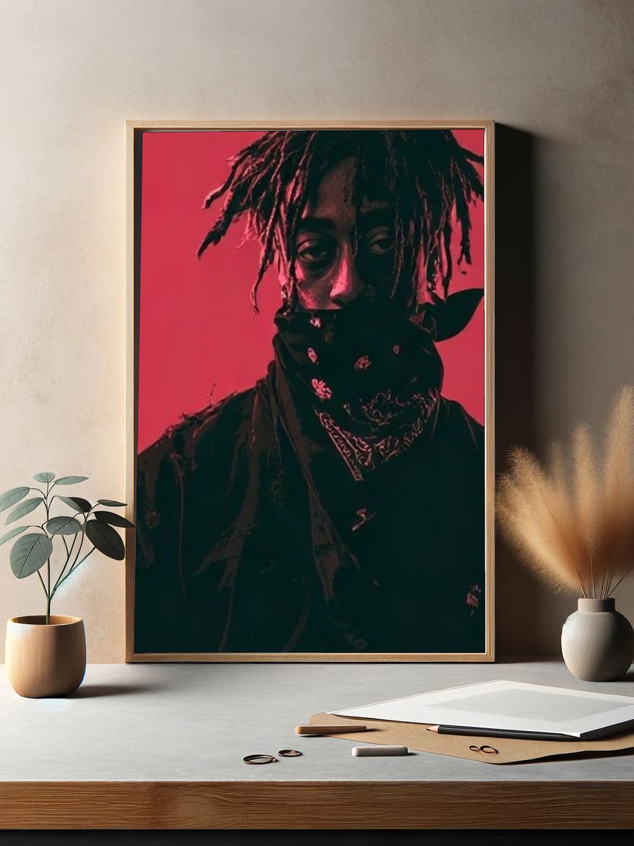 Neon Bandana Portrait Print. — room view 2