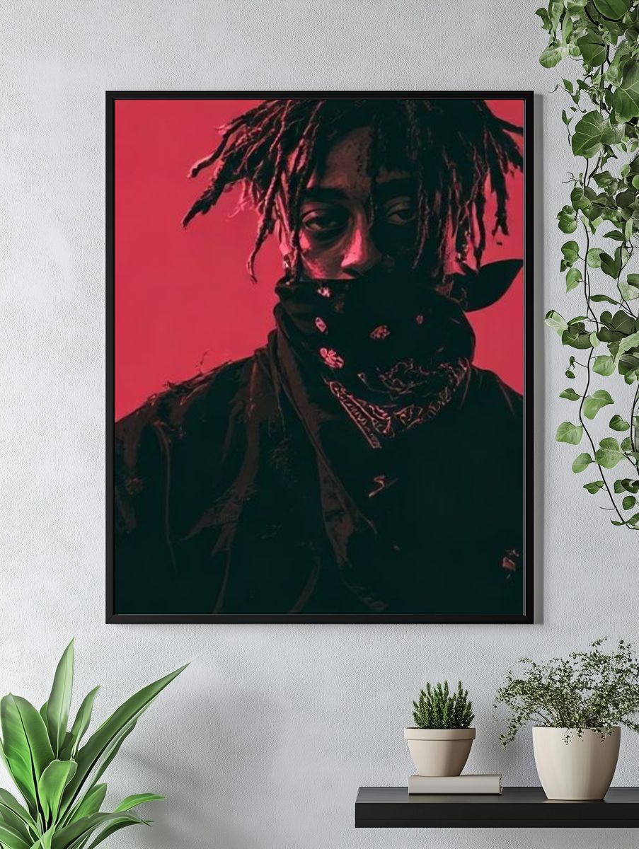 Neon Bandana Portrait Print. — room view 4