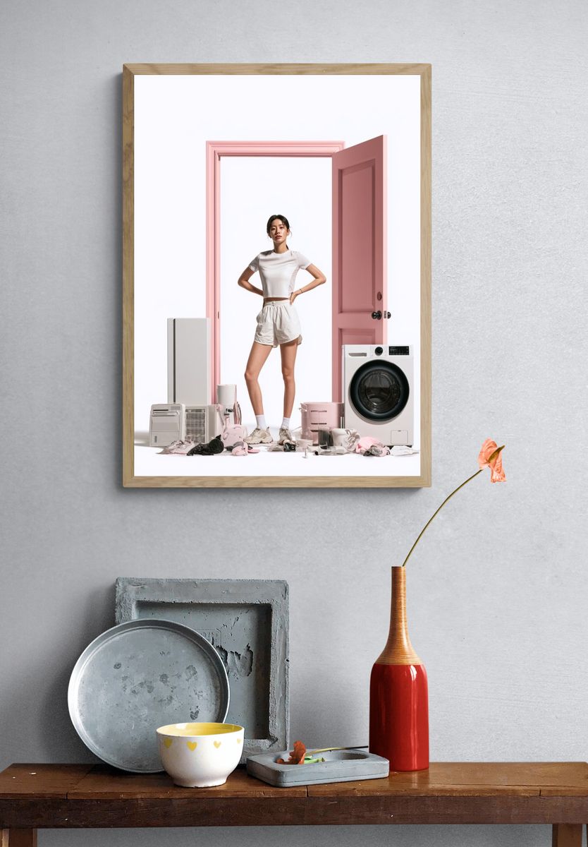 Pink Door Fashion Photography Poster. — room view 3