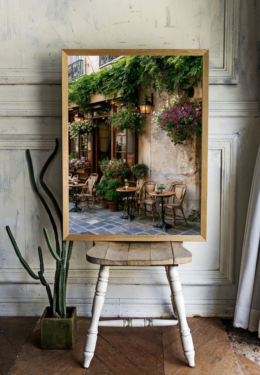 Parisian Café Terrace Photography Poster. — room view 1