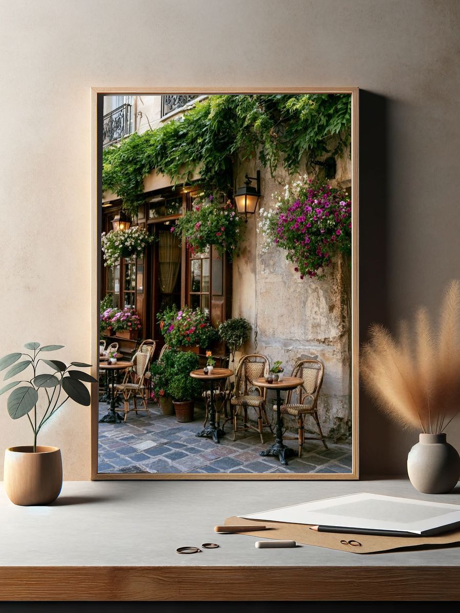 Parisian Café Terrace Photography Poster. — room view 2
