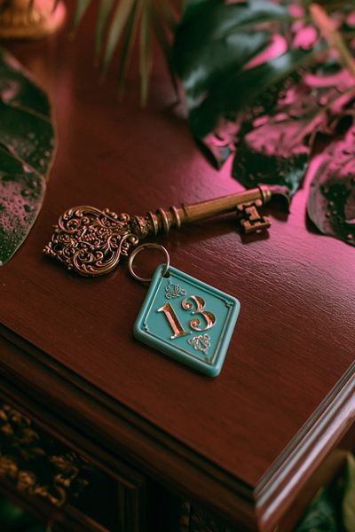 Vintage Key and Number 13 Print. poster print