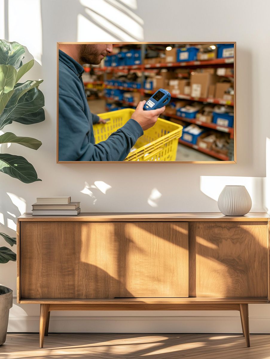 Warehouse Inventory Scan Photography Poster. — room view 3