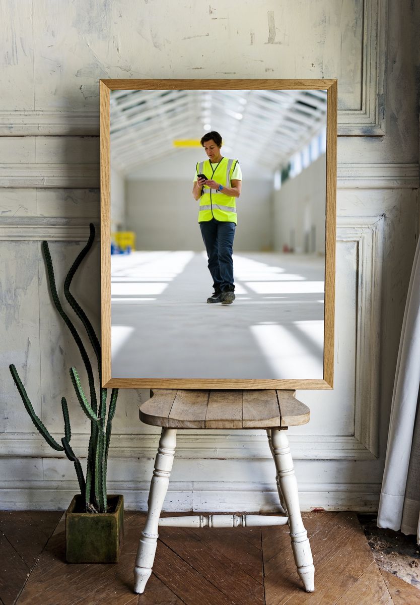 Warehouse Worker Photography Poster. room preview