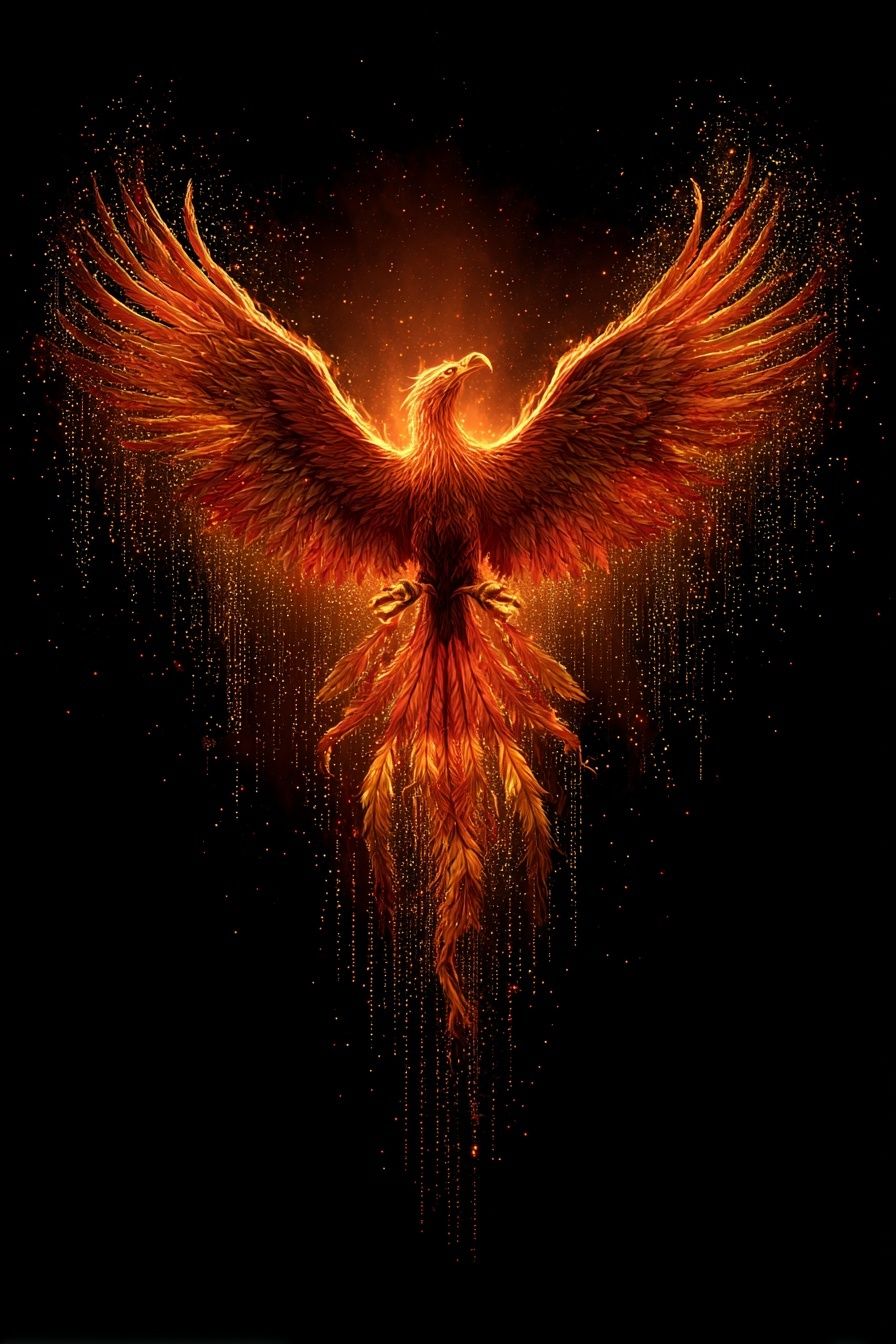 Phoenix Rising — Digital Art Print. poster — illustration art