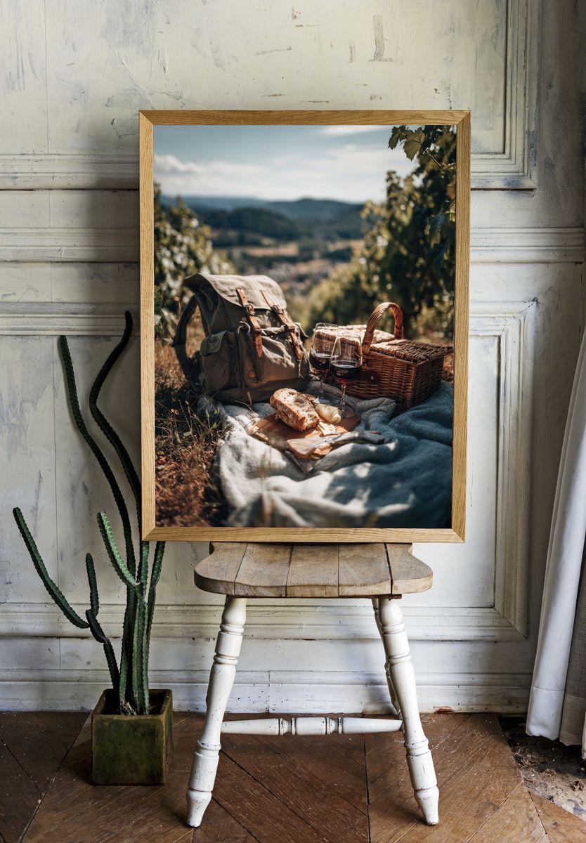 Picnic in the Vineyard — Photography Print. — room view 1