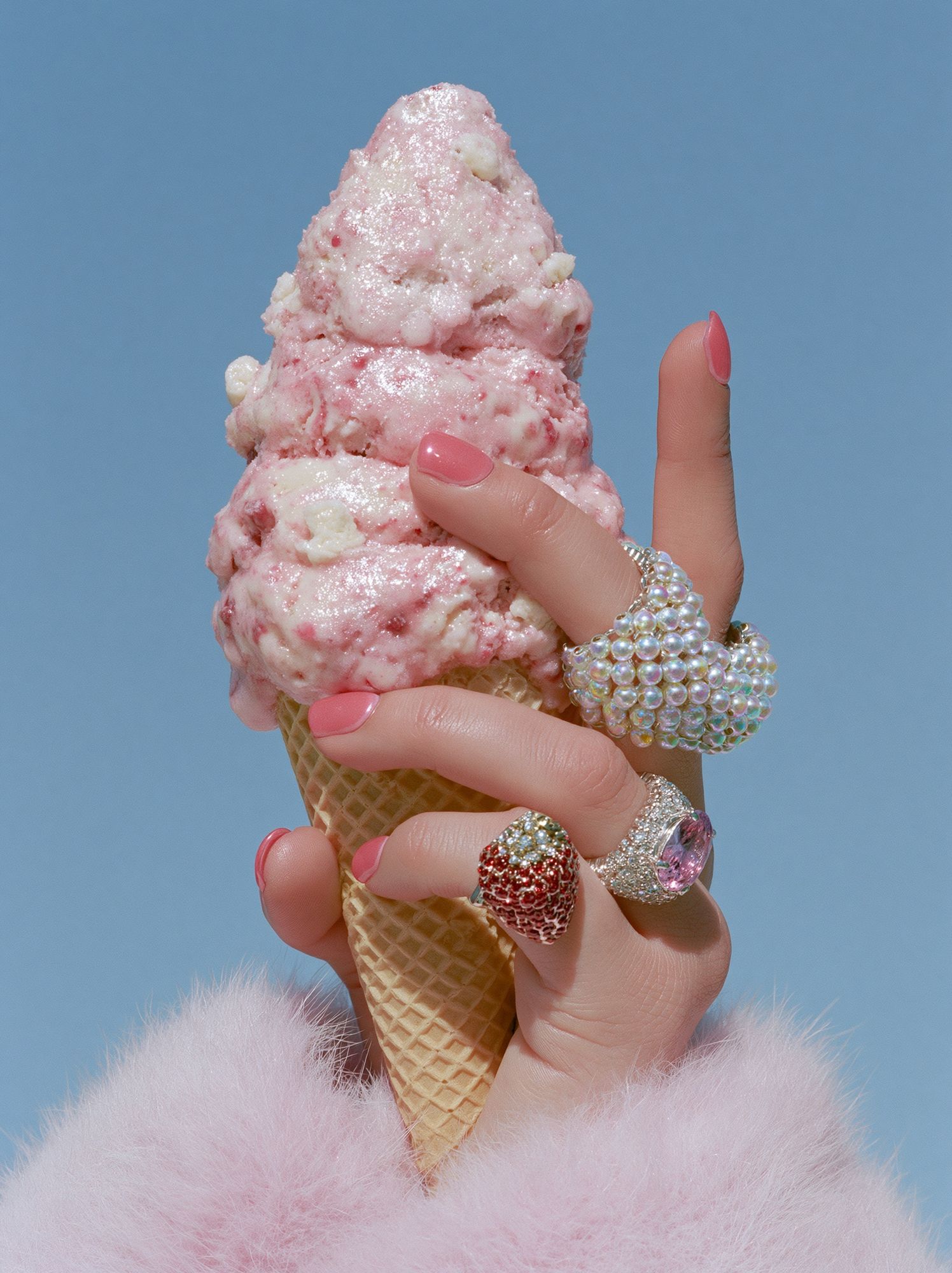 Pink Ice Cream Cone Photography Poster. poster detail