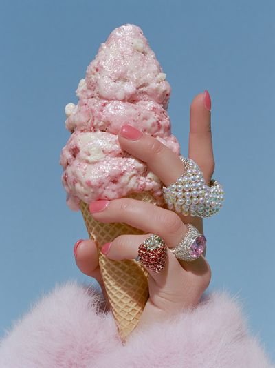 Pink Ice Cream Cone Photography Poster. poster