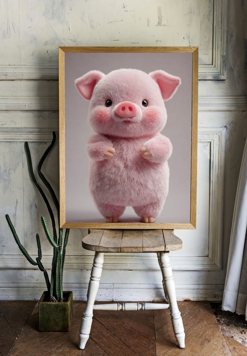 Cute Pig Plush Toy Poster room preview
