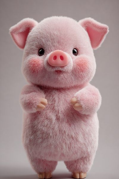 Cute Pig Plush Toy Poster. poster