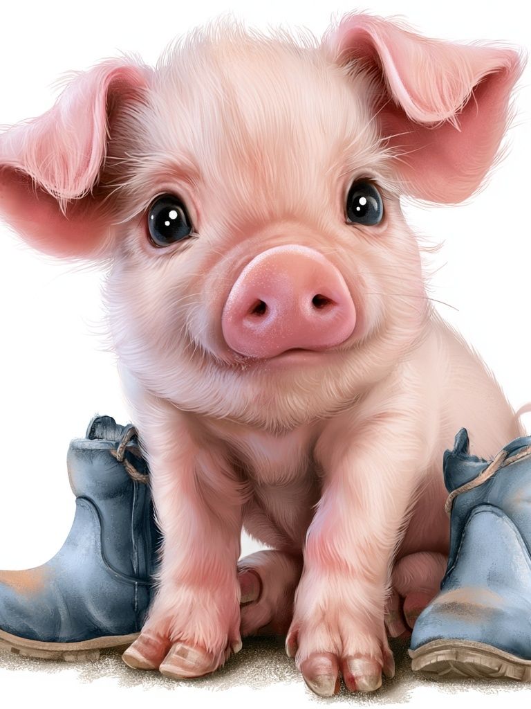 Cute Piglet Illustration Poster. poster — illustration art