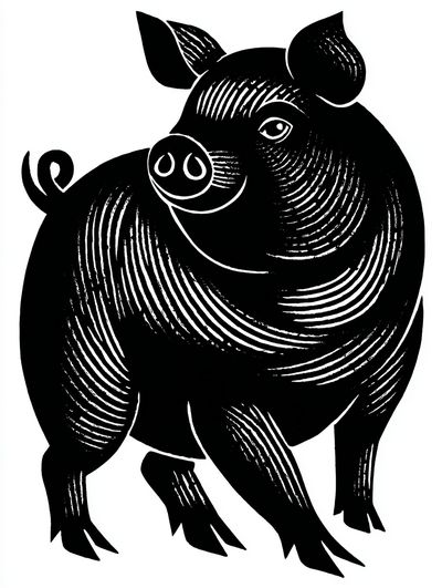 Playful Pig Illustration Poster. poster