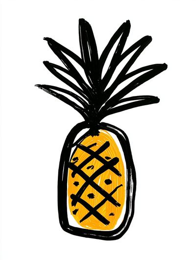 Pineapple Minimalist Illustration Poster. poster