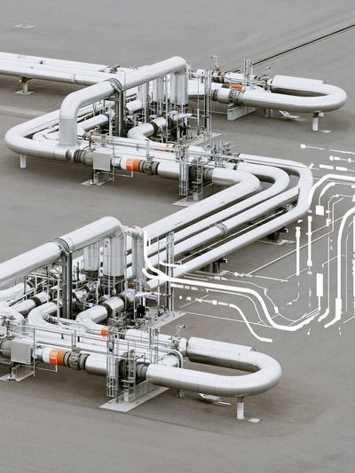 Industrial Pipeline System Photography Poster.