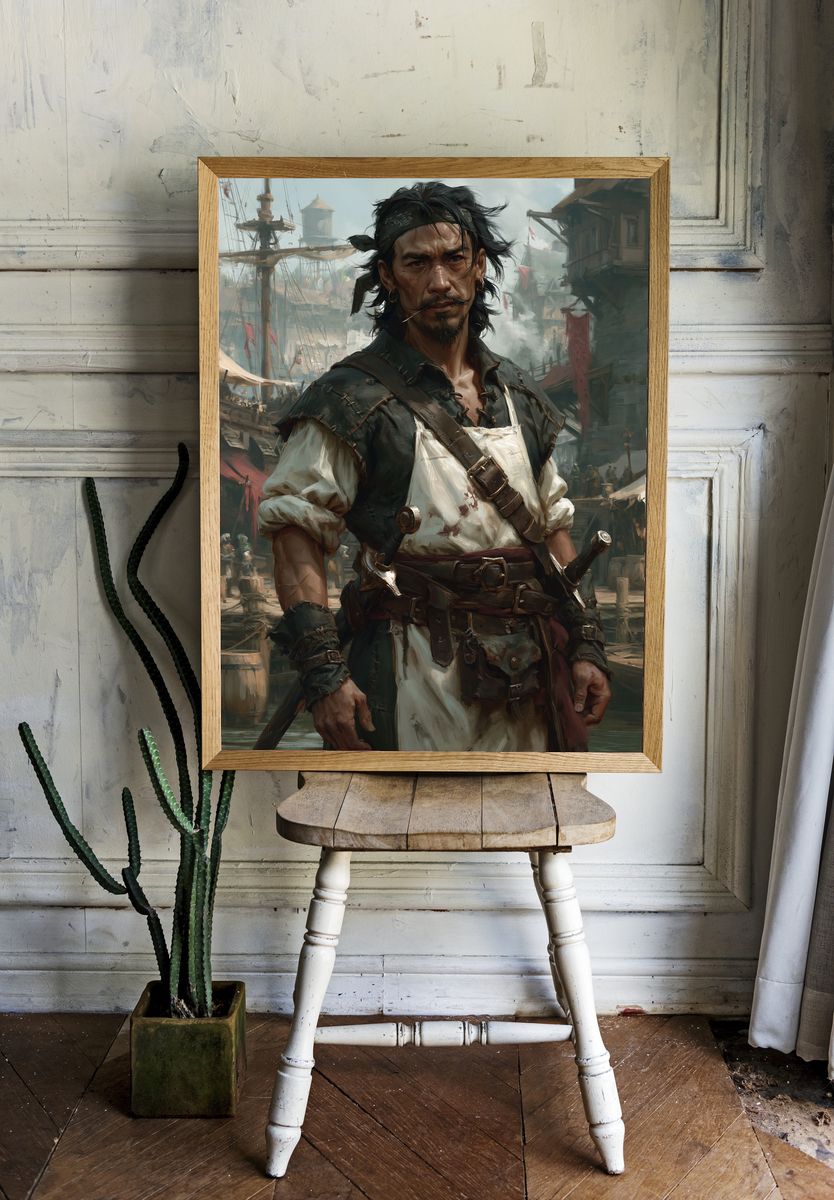 Pirate Captain Digital Art Poster. — room view 1