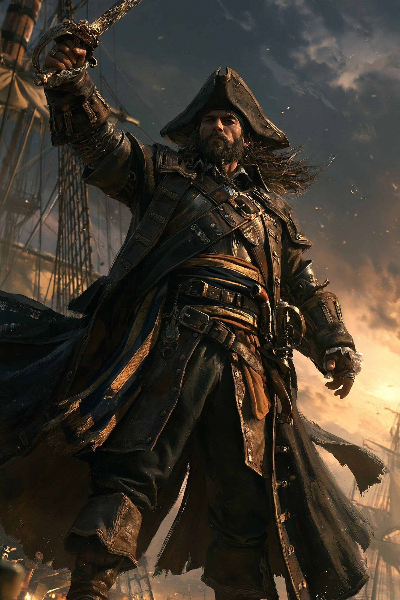 Pirate Captain Digital Art Poster. poster — illustration art