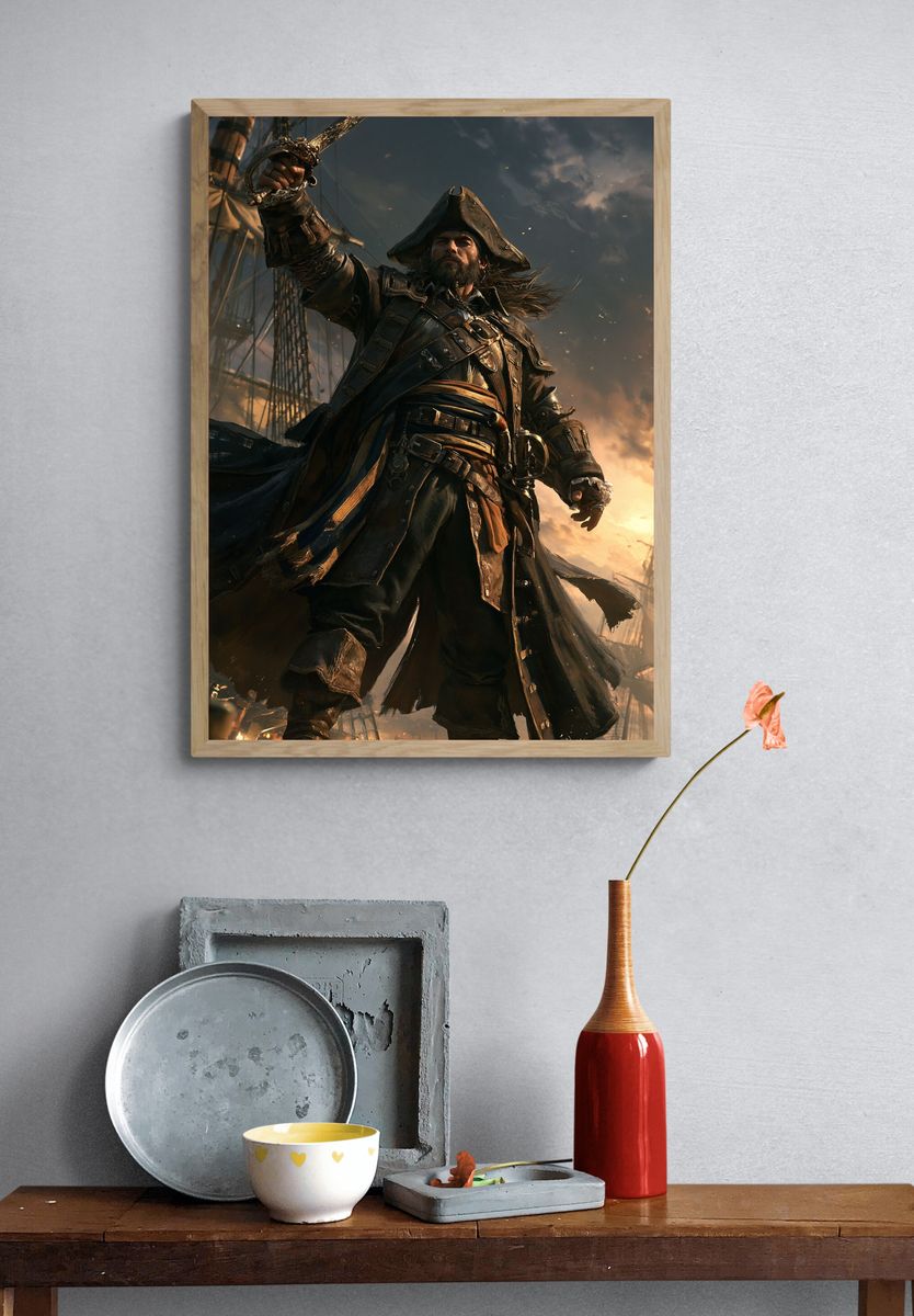 Pirate Captain Digital Art Poster. — room view 3