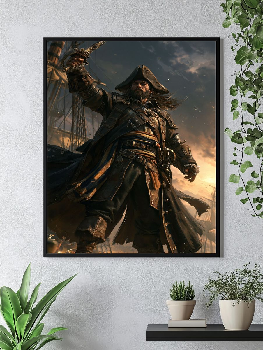 Pirate Captain Digital Art Poster. — room view 4