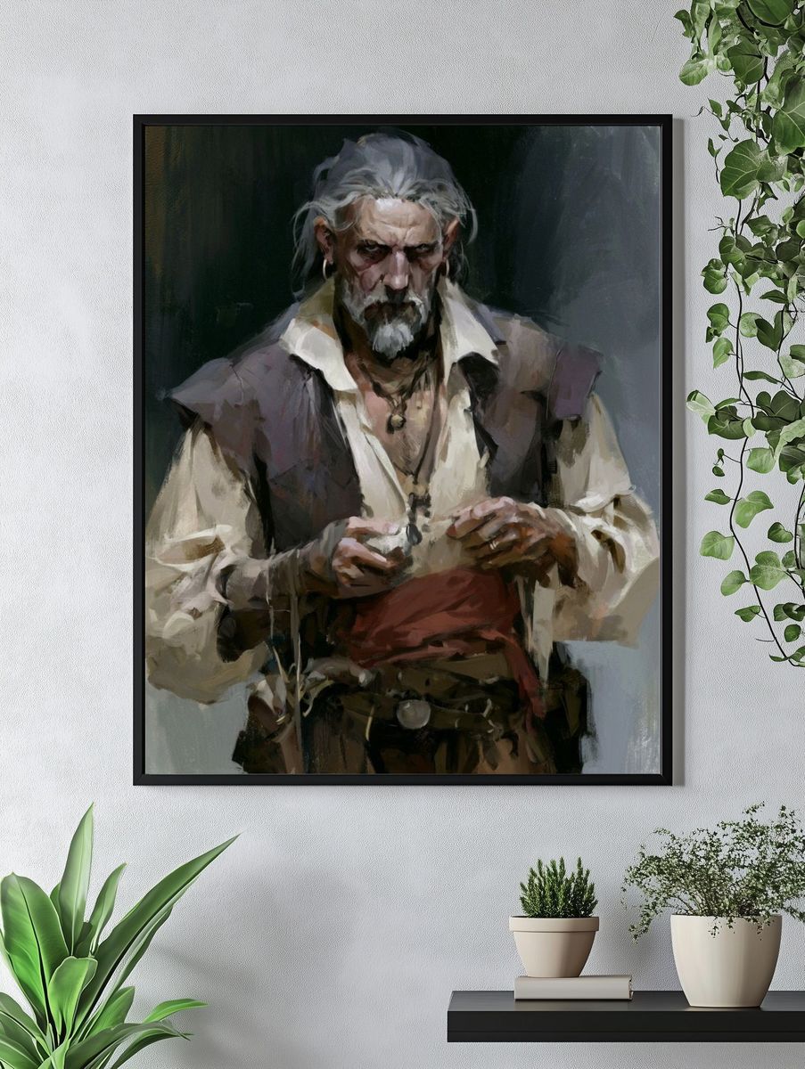 Pirate Captain Portrait Illustration Poster. — room view 4