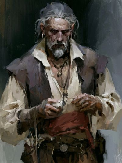 Pirate Captain Portrait Illustration Poster. poster print