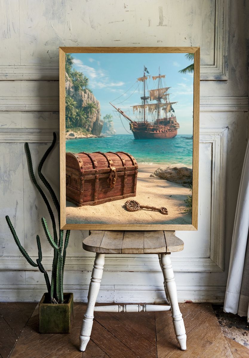 Pirate Treasure Island Poster. — room view 1