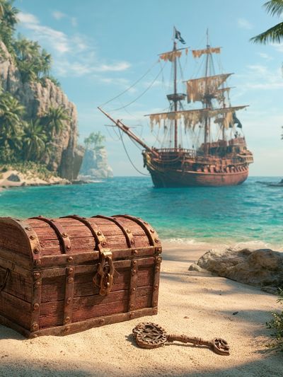 Pirate Treasure Island Poster.