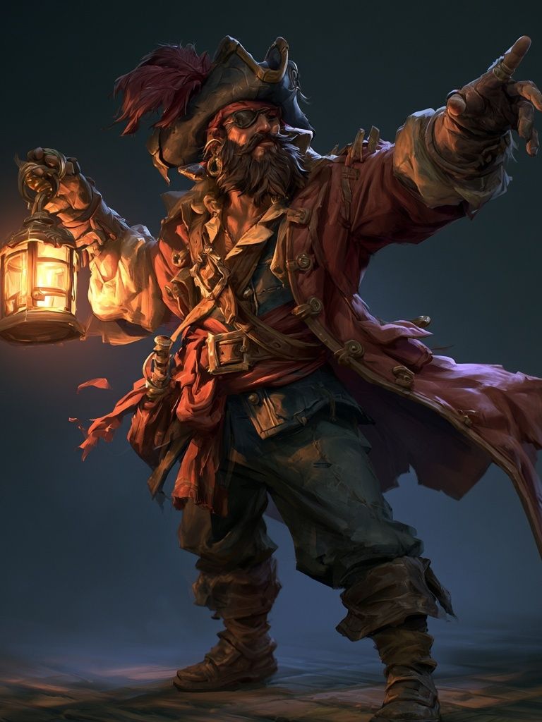 Pirate Captain Digital Art Poster. poster detail