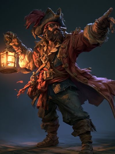 Pirate Captain Digital Art Poster.