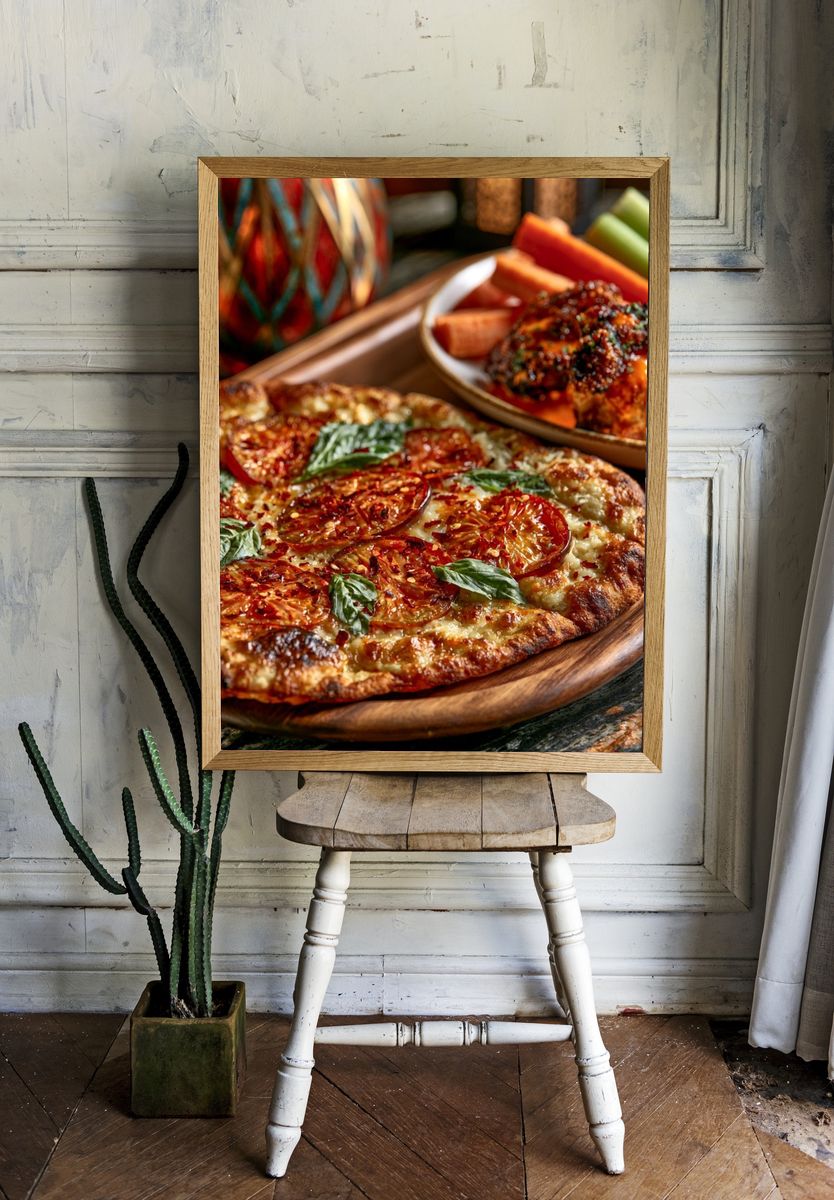 Gourmet Pizza Food Photography Poster. — room view 1