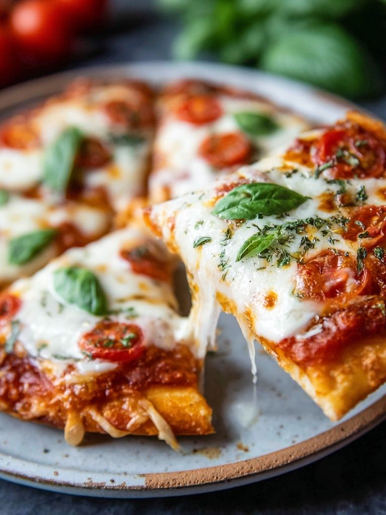 Margherita Pizza Food Photography Poster. poster detail