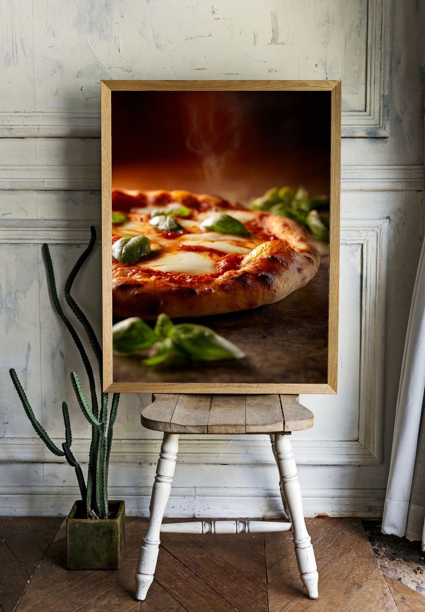 Delicious Margherita Pizza — Food Print room preview
