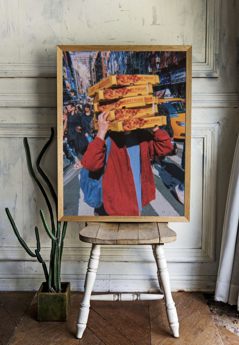 Pizza Parade Street Photography Poster. — room view 1