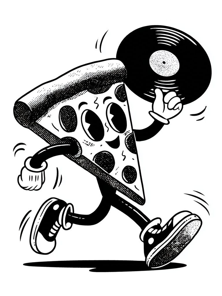 Pizza Character — Cartoon Print. poster detail