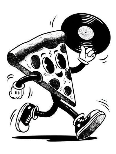 Pizza Character — Cartoon Print. poster