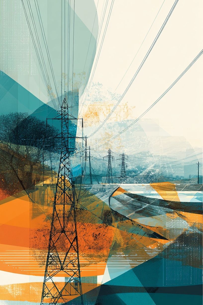Power Lines Abstract Poster.