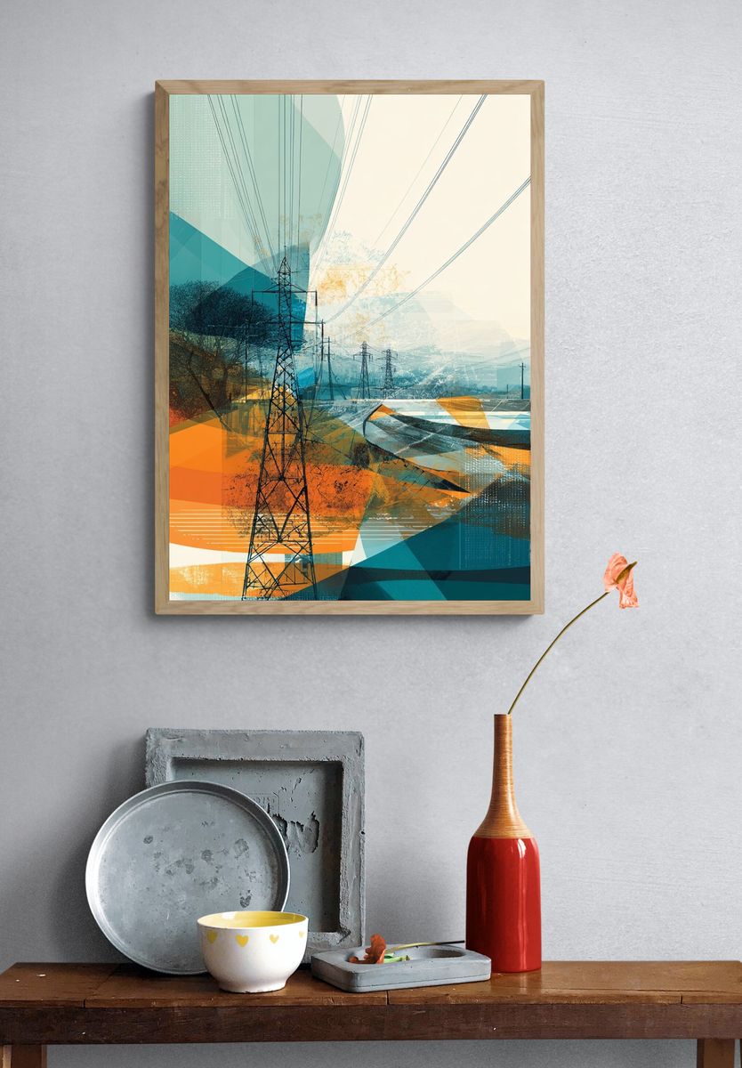 Power Lines Abstract Poster. — room view 3