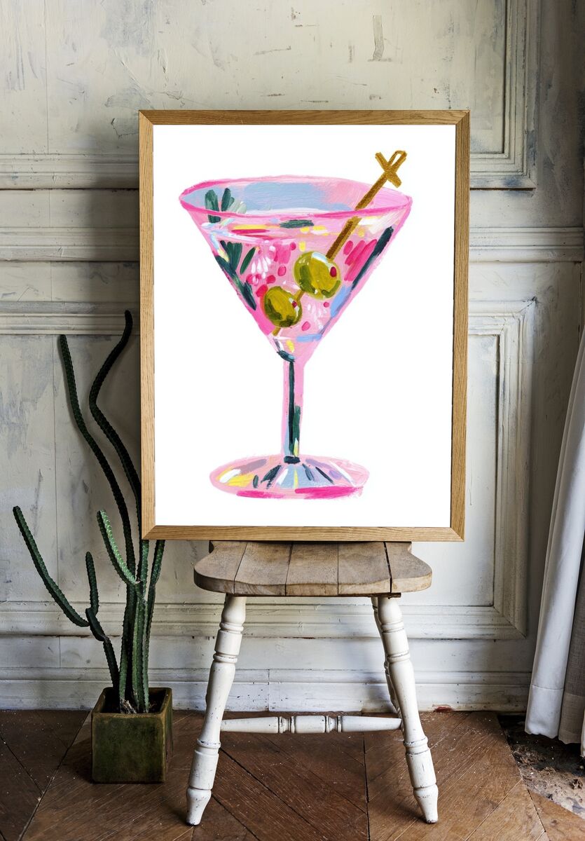Pink Martini — Illustration Print. — room view 1