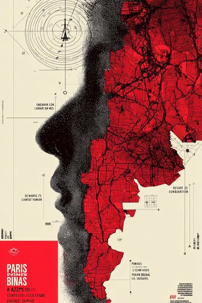 Paris Map Silhouette Poster. poster