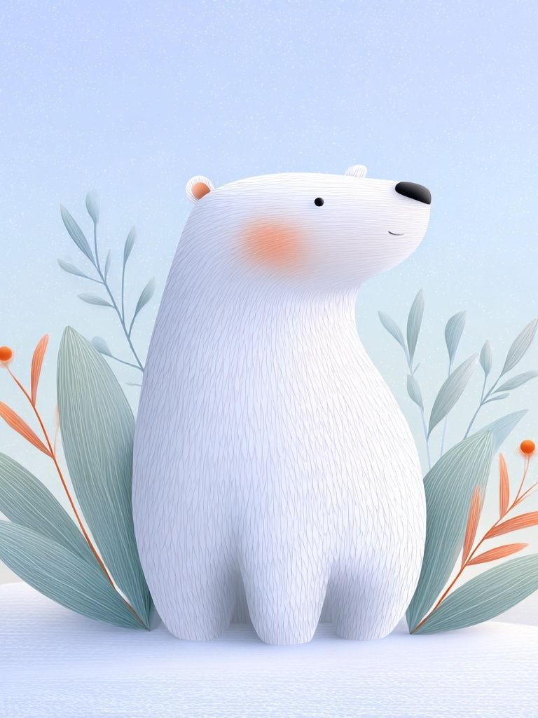 Cute Polar Bear — Illustration Print. poster detail