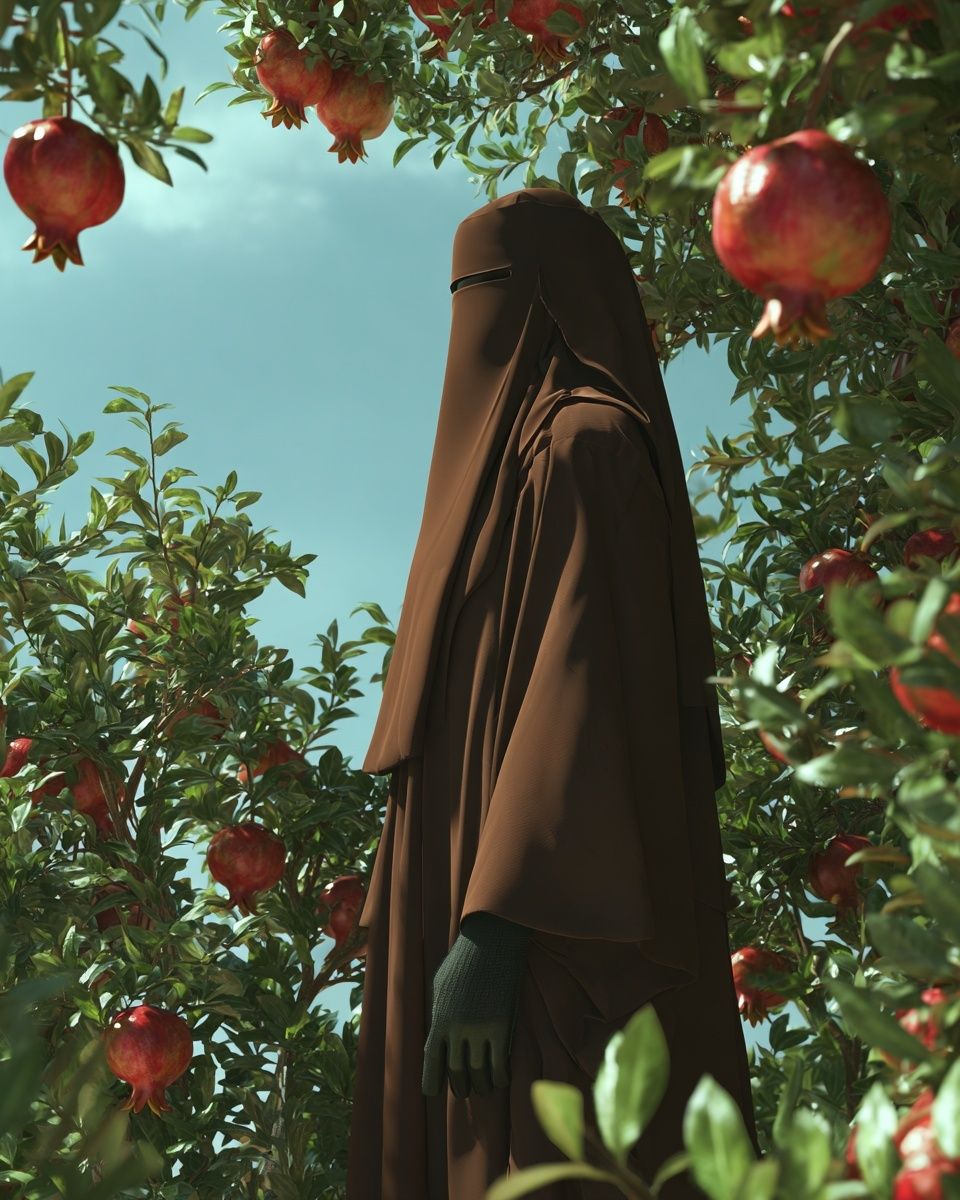 Pomegranate Orchard — Digital Art Print. poster — illustration art
