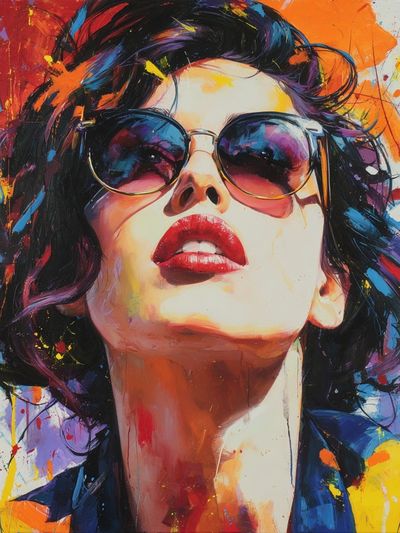 Bold Woman in Sunglasses — Pop Art Print. poster print